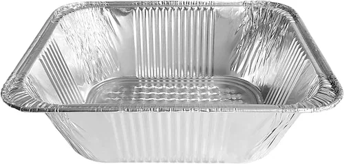 Vista 4 de Sartén para asar mesa de vapor de aluminio extra profundo de 4 pulgadas de tamaño medio (1/2) - Recipientes desechables ideales para hornear