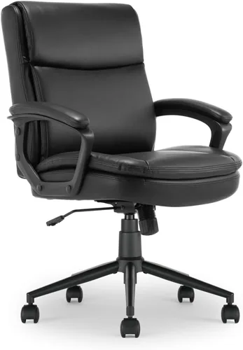 Vista 13 de Transform 2.0 Silla de oficina ergonómica, silla de escritorio con respaldo medio con brazos acolchados, soporte lumbar, altura ajustable, Blanco