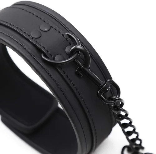 Vista 4 de HaHaGirl Collar de cuello collar de cuello gargantilla correa de cadena ajustable Collar de esponja suave para parejas Cuero cuero