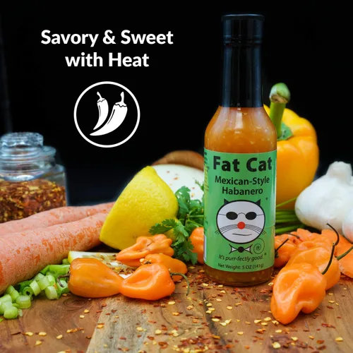 Vista 4 de Fat Cat Gourmet - Salsa picante habanero al estilo mexicano Dulce, agria y salada Para tacos, enchiladas, fajitas, Bloody Mary Caliente