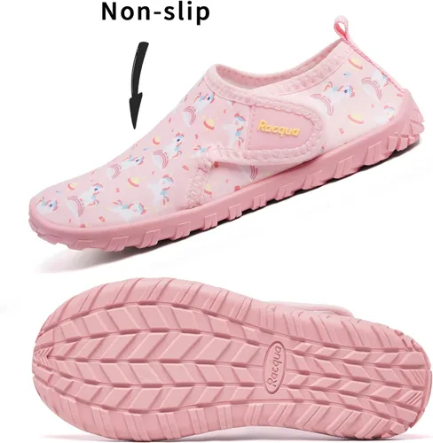 Vista 3 de Racqua Zapatos de agua para niños y niñas, de secado rápido, ligeros, deportivos, acuáticos (niños pequeñosniños grandes)