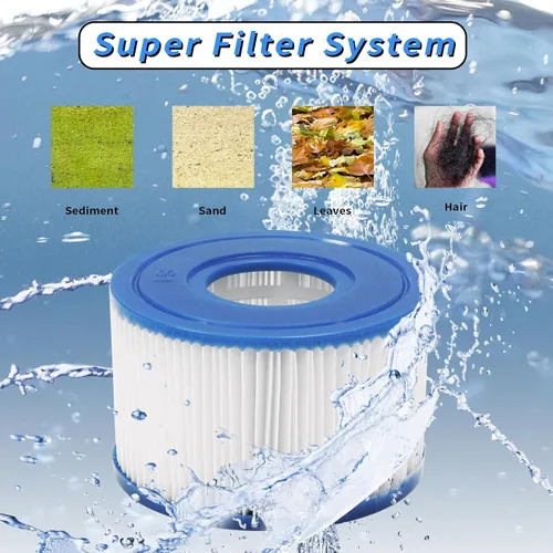 Vista 6 de Cartuchos de filtro de piscina, cartuchos para filtro de piscina sobre el suelo, accesorio de cartucho para uso en bomba de filtro de piscina fácil