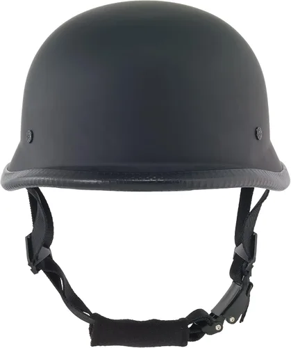 Vista 2 de Casco de media gorra de calavera novedoso alemán, color negro mate, brillante o opaco, talla S, M, L, XL, XXL