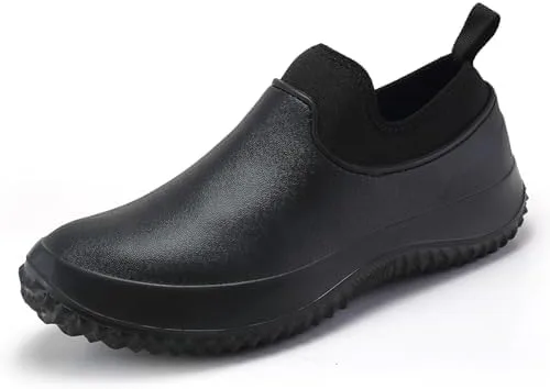 Vista 2 de Zapatos de chef impermeables antideslizantes para hombre, zapatos de cocina para servicio de alimentos, zapatos de jardín ligeros para acampar