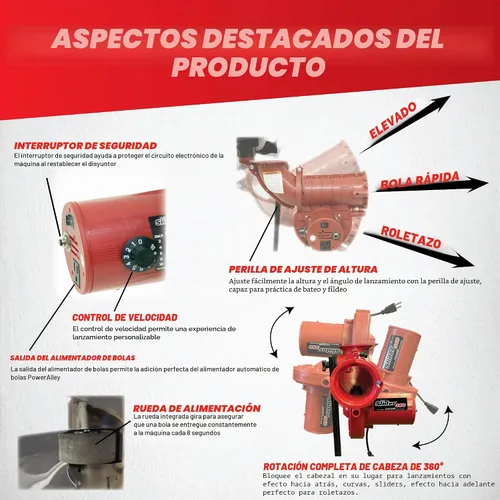 Vista 3 de Heater Sports Slider Lite 360 - Máquina de lanzamiento de béisbol con alimentador automático de bolas, entrega precisa de 360 grados, herramienta