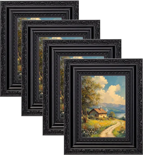 Vista 26 de eletecpro 8x10 Vintage Picture Frame, Glass Cover, Gold, 4-Pack Dorado