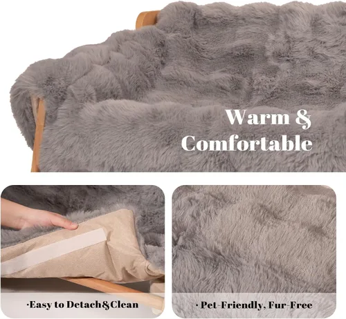 Vista 3 de CHEERHOME PETS Sofá Cama Elevada para Gatos para Interiores, Sofá de Madera para Gatos con Funda Esponjosa Lavable Silla Lounge Elevada para Gatitos