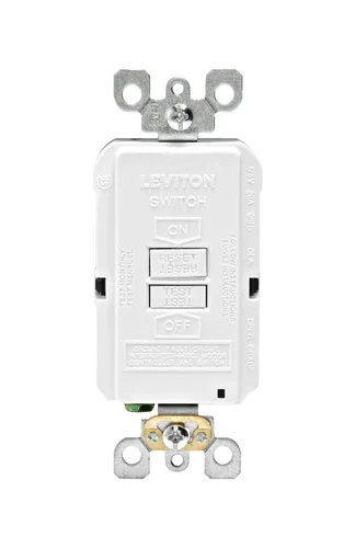 Vista 17 de Leviton SmartlockPro Interruptor con enchufe de doble polo receptáculo, AFTR1-E, 120.0 volts