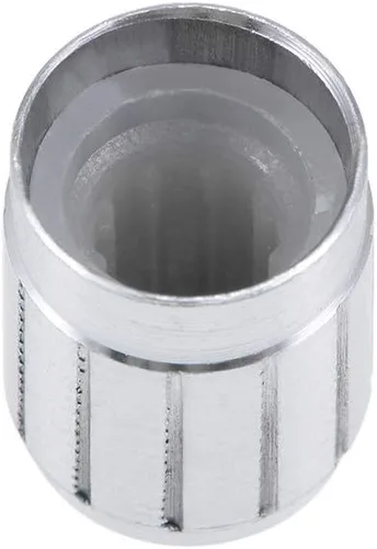 Vista 4 de uxcell 5 piezas de potenciómetro de aleación de aluminio de 0.512 x 0.669 in, control de volumen, perilla giratoria con agujero de eje moleteado