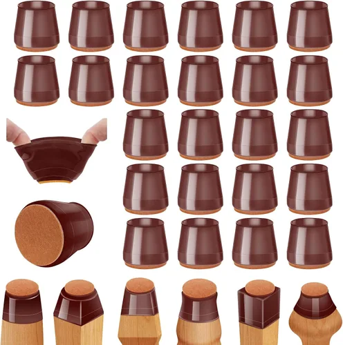 Vista 8 de 36 protectores cuadrados para patas de silla, almohadillas de fieltro de alta elasticidad para suelos de madera dura, protectores de piso