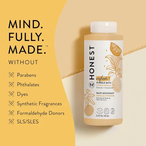 Vista 5 de The Honest Co. Honest baño de espuma, 12 onza Baño de burbujas espumoso, 12 onzas líquidas. Sin desgarros, hipoalergénico, derivado de forma natural