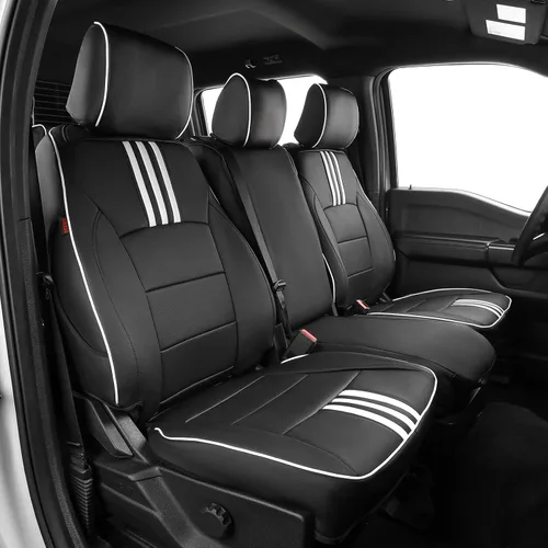 Vista 9 de EKR Fundas de asiento F150 personalizadas para Ford F-150 STX 2024-2026 y F150 XL/XLT 2021-2026 y Lariat 2021-2022 juego completo