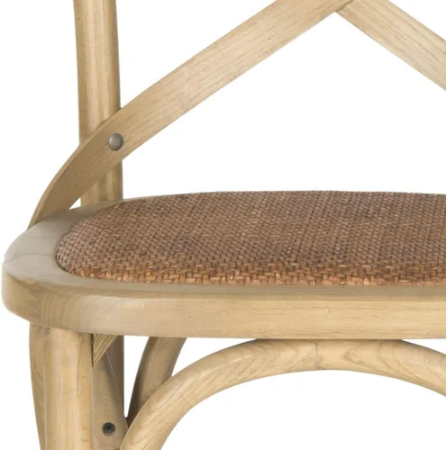 Vista 6 de SAFAVIEH Franklin Taburete de bar de madera con contraestante, asiento de Blanco antiguo