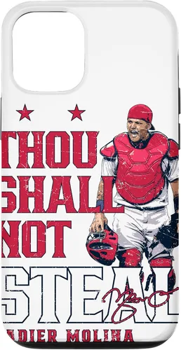 Vista 28 de Thou Shall Not Steal Yadier Molina St Louis MLBPA - Carcasa para iPhone 17