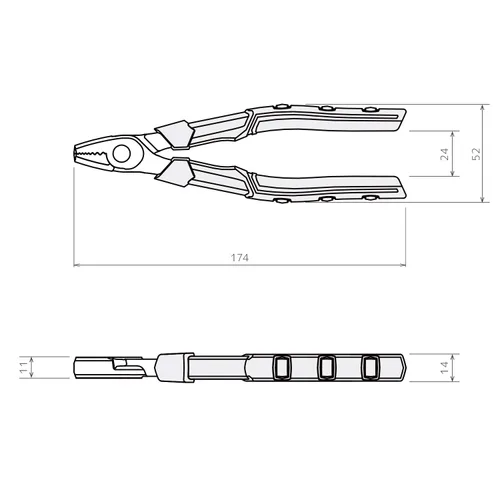 Vista 5 de ENGINEER Alicates extractor de tornillo PZ-22 con dientes dentados de acero al carbono