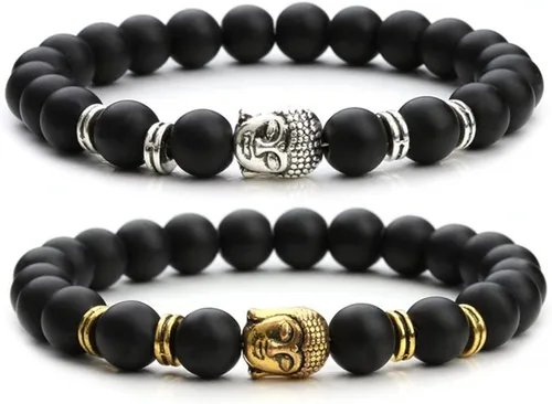 Vista 3 de rubyca Buda pulsera de perlas de conector pequeño Espiritual Espaciador de cobre para joyas, Cobre, 40 PCS