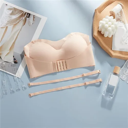 Vista 7 de Sujetador adhesivo para mujer, con hebilla frontal, sin tirantes, brasier sin costuras