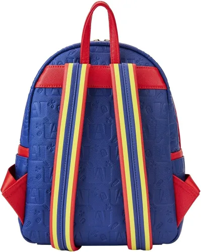 Vista 2 de Loungefly My Hero Academia Group Debossed Logo Mini Mochila Anime, Azul Rojo, Mini mochila