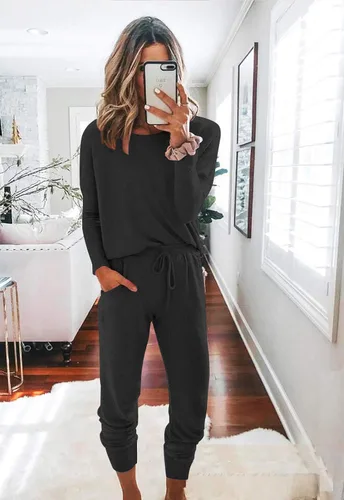 Vista 2 de Fixmatti - Conjunto de pants de estilo casual para mujer (2 piezas)