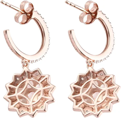 Vista 6 de Femme Luxe Pendientes colgantes colgantes chapados en oro rosa de 18 quilates de 213 GTW de morganita de melocotón en plata de ley 925 Metal