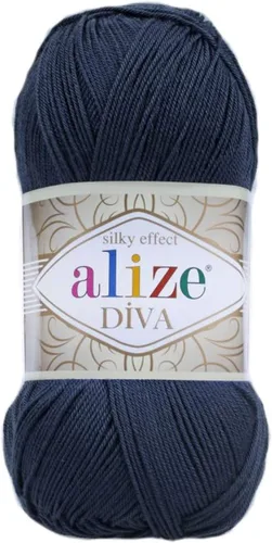 Vista 36 de Alize Diva Silk Effect 100% hilo acrílico de microfibra, 1 madejas de bola de 3.53 oz 383yds color (1 - crema)
