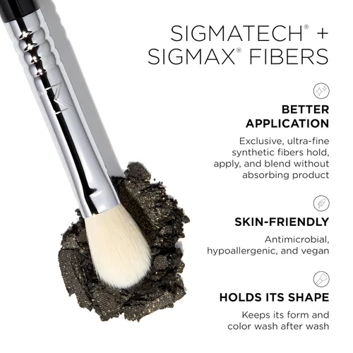 Vista 11 de Sigma Beauty Glam'n Go - Juego de brochas para ojos, cepillo de maquillaje, arándano, paquete de 4