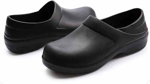Vista 5 de Zapatos de trabajo antideslizantes para hombres, zapatos de cuero antideslizantes para servicio de alimentos, zapatos antideslizantes para servicio