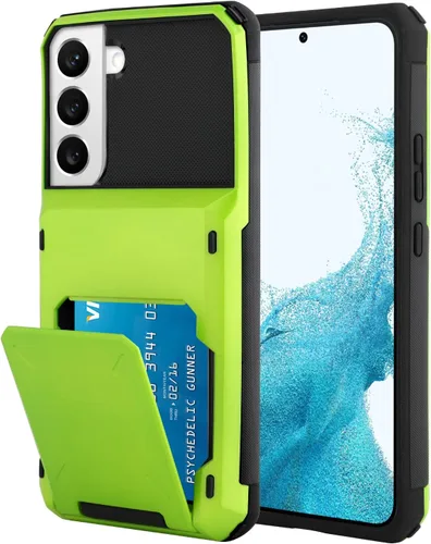 Vista 119 de Funda tipo cartera para Samsung Galaxy S22 con ranura para 2 tarjetas de crédito Funda a prueba de golpes Hybrid Heavy Duty Protection Armor Funda
