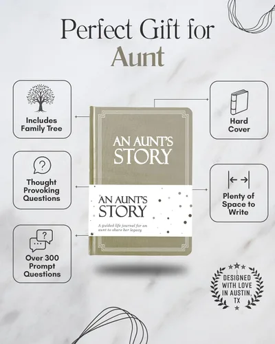 Vista 2 de Aunt's Life Story Journal (Tapa Dura): Un Recuerdo Significativo para que la Tía Comparta su Viaje y Recuerdos, el Libro Incluye Más de 250