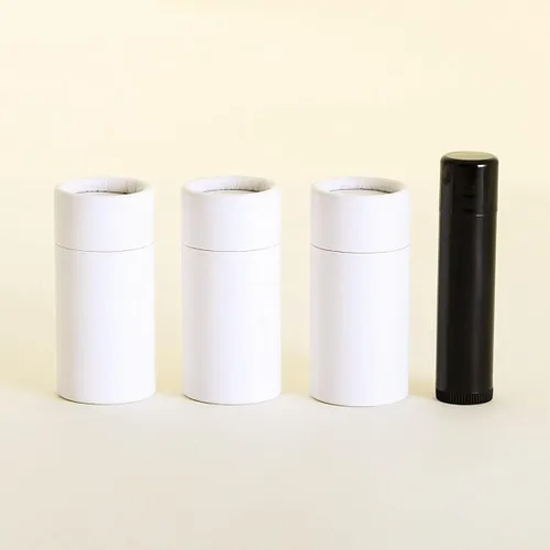 Vista 2 de 1/2 OZ Short White Kraft Paper Balm/Cosmético/Loción Tubos (12)
