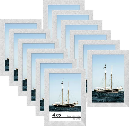 Vista 75 de Picrit - Juego de 12 portarretratos de 4 x 6 pulgadas, para fotos de 3.5 x 5 con paspartú o 4 x 6 pulgadas sin paspartú, marcos para colgar
