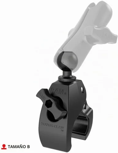 Vista 6 de RAM Mounts RAP-B-400U Base de abrazadera pequeña Tough-Claw con bola con bola tamaño B de 1" para rieles de 0.625" a 1.14" de diámetro