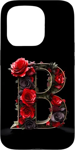 Vista 14 de B Monogram Letter Red Roses Floral Case for iPhone 17