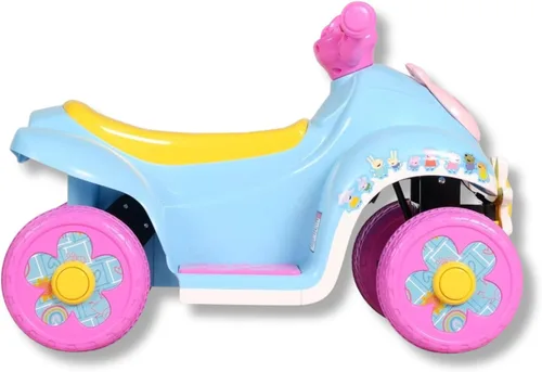 Vista 6 de Peppa Pig - Cuatrimoto eléctrico de 6 V, con licencia oficial, accionamiento con botón, diseño seguro y estable de 4 ruedas, juguete para niños