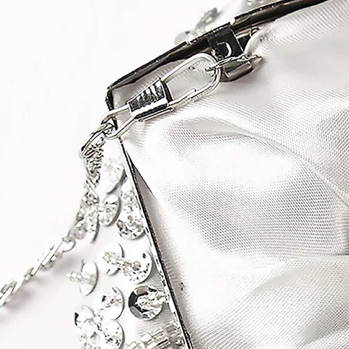 Vista 2 de Bolso de noche para mujer bolso de mano grande bolso de mano para mujer bolso de fiesta boda bolso para mujer negro M