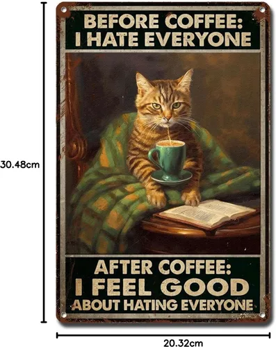 Vista 59 de Lygond Letrero de metal con texto en inglés «Bear That's What I Do I Drink Coffee I Hate People and I Know Things», decoración de invernadero