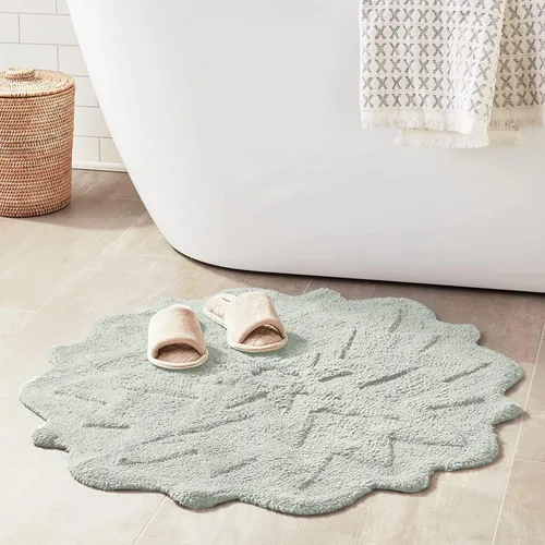 Vista 2 de Sherry Kline Alfombra de baño con diseño de pétalos, absorbente de agua, hecha a mano, lavable a máquina, tapete de baño para decoración, tapete Aloe