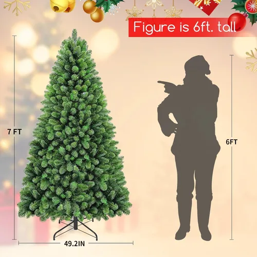 Vista 3 de Árbol de Navidad preiluminado de 7 pies con control remoto e