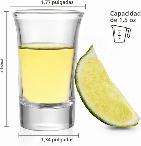 Vista 2 de Juego de 40 vasos de chupito a granel, vasos de chupito de whisky de 1.5 onzas con base pesada, vasos de chupito de vidrio transparente para whisky