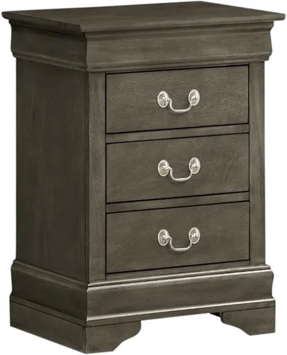 Vista 7 de Glory Furniture Louis Phillipe Mesita de noche con 3 cajones en color beige