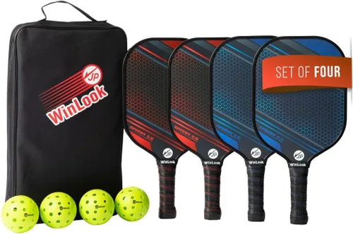 Vista 9 de JPWinLook - Juego de palas de pickleball de alta calidad, paleta de pickleball de fibra de carbono de grafito, paletas de pickleball aprobadas por
