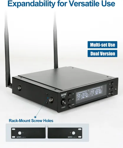 Vista 6 de SGPRO SG-82BB Sistema de micrófono inalámbrico doble, 520-590 MHz