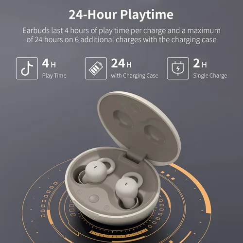 Vista 13 de Auriculares para dormir con micrófono, cómodos auriculares para dormir, diseño pequeño para personas que duermen de lado, capullos invisibles