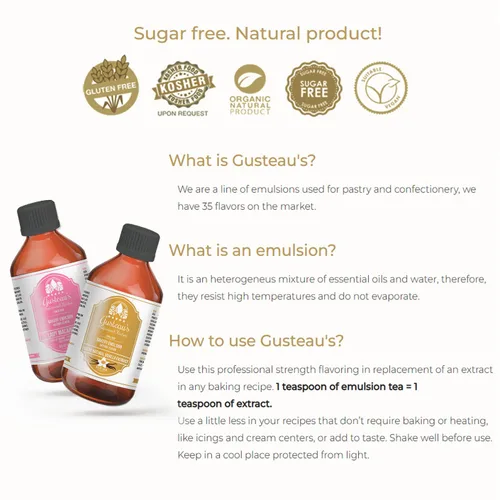 Vista 4 de Gusteau's - Emulsión de panadería sabor almendra, 4 fl oz (100ml) sin alcohol, sin azúcar, Kosher (ALMOND KNIGHT)
