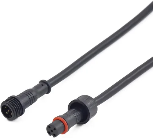 Vista 11 de 5 pares de conectores eléctricos LED de 2 pines negros para luces LED, cable de extensión de 20 cm, 40 cm/par, 0.3mm², tuerca de 15 mm