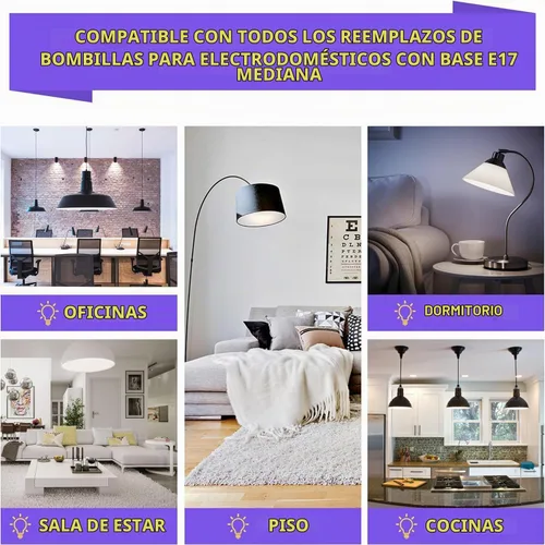 Vista 5 de AMI PARTS 8206232A Bombilla LED para Electrodomésticos Equivalente a Incandescente, Bombilla de Luz E17 para Microondas Bajo Campana Refrigeradores
