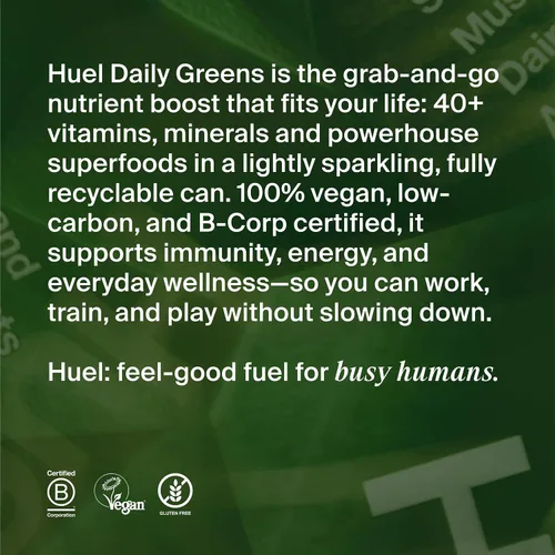 Vista 8 de Huel Daily Greens listas para beber Superfood Super Greens 0.14 oz Fibra
