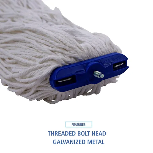 Vista 6 de Boardwalk BWK824R Cabeza de fregona de fibra de rayón plana de 24 oz. - Blanco (12/caja)