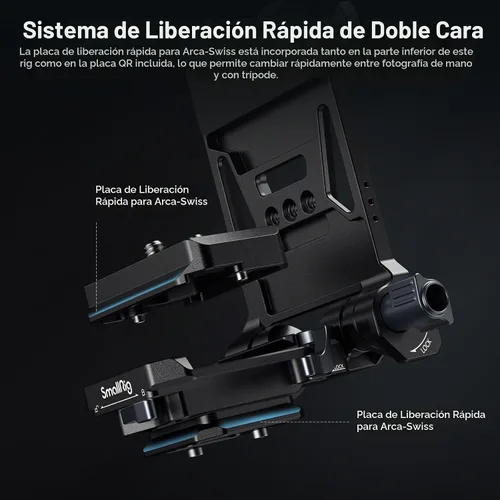 Vista 4 de SmallRig Placa de batería de montaje en V con doble placa de liberación rápida para Arca, almohadilla de pecho QR, varillas de 0.591 in, placa