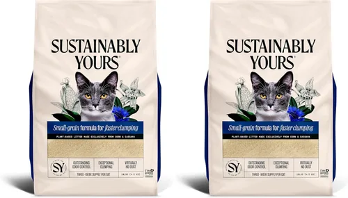 Vista 12 de Sustainably Yours Arena natural para gatos, fórmula de grano grande, seguimiento bajo, aglutinación excepcional y control de olores, prácticamente
